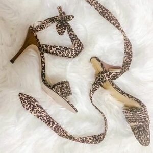 Marc Fisher leopard print ankle tie heels size 8